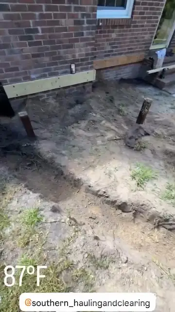 Drain trench along the house