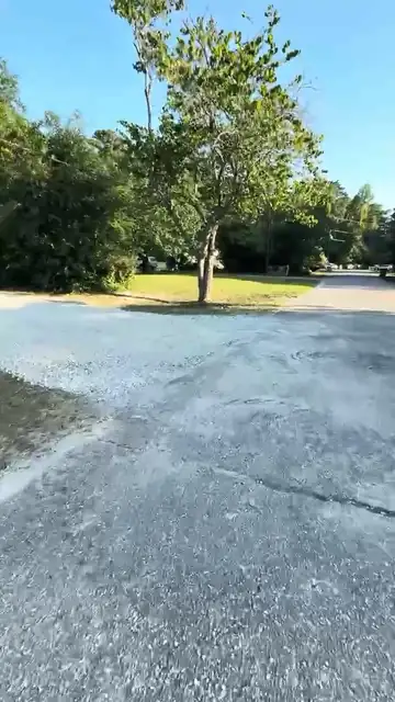 Finished gravel driveway
