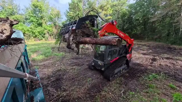 Tree Debris Removal & Site Prep with the Kubota 75-3 and McLaren Root Grapple